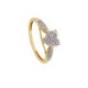 ANILLO DE CORAZÓN EN ORO AMARILLO CON DIAMANTADO PLATINADO CON DIAMANTES L39006 - Envío Gratuito