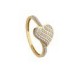 ANILLO DE CORAZÓN EN ORO AMARILLO CON DIAMANTES RF8660Y - Envío Gratuito