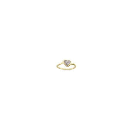 ANILLO DE CORAZÓN EN ORO AMARILLO Y BLANCO CON BRILLANTES W7XRF5491YW - Envío Gratuito