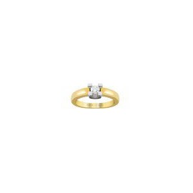 ANILLO DE ORO AMARILLO Y BLANCO CON DIAMANTE 814BIC-25 - Envío Gratuito