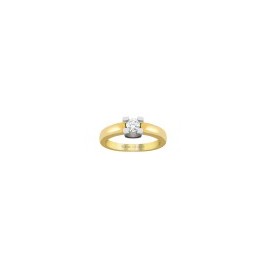 ANILLO DE ORO AMARILLO Y BLANCO CON DIAMANTE 814BIC-40 - Envío Gratuito