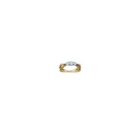 ANILLO DE ORO AMARILLO Y BLANCO CON BRILLANTES B2418C - Envío Gratuito