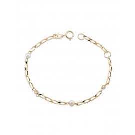 PULSERA PARA NIÑA EN ORO AMARILLO CON PERLAS PU71024