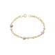 PULSERA PARA NIÑA EN ORO AMARILLO Y BLANCO CON PERLAS PU07129 - Envío Gratuito