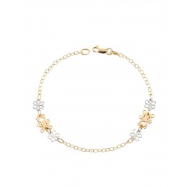 PULSERA PARA NIÑA EN ORO AMARILLO Y BLANCO PU06704