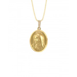 MEDALLA IMAGEN VIRGEN DE GUALUPE BUSTO EN ORO AMARILLO ME14-YOV3GB