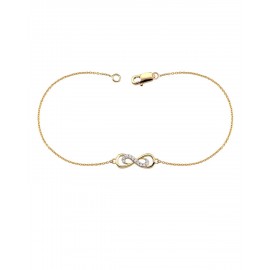 PULSERA DE INFINITO EN ORO AMARILLO CON DIAMANTES CB-AJB01015Y