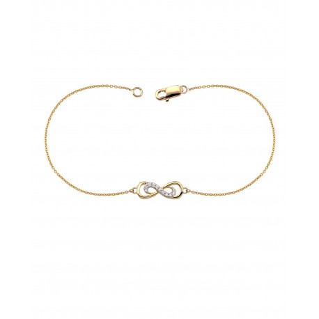 PULSERA DE INFINITO EN ORO AMARILLO CON DIAMANTES CB-AJB01015Y - Envío Gratuito