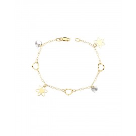 PULSERA DE ORO BICOLOR BR3341 - Envío Gratuito