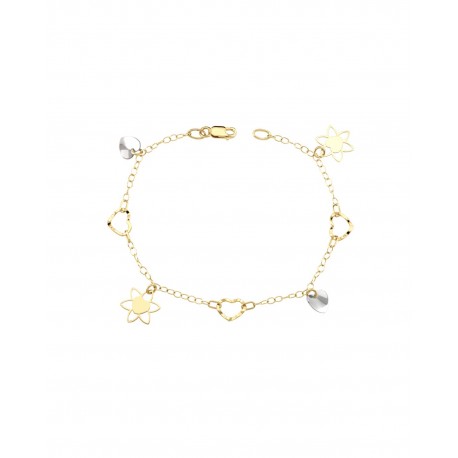 PULSERA DE ORO BICOLOR BR3341 - Envío Gratuito