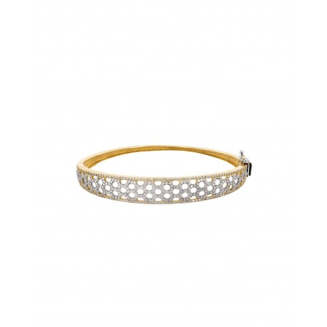 BRAZALETE DE ORO AMARILLO Y BLANCO CON ZIRCONIAS ABRB058YW-102 - Envío Gratuito