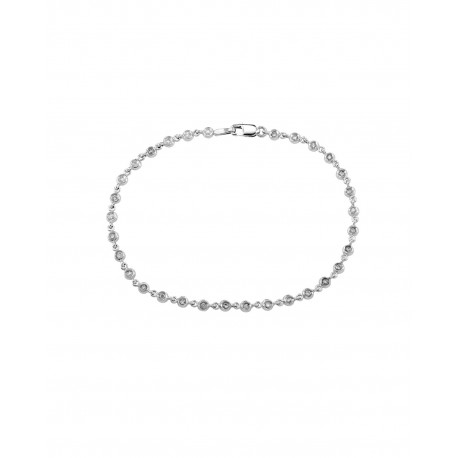 PULSERA DE ORO BLANCO CON BRILLANTES B569-P - Envío Gratuito