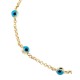 PULSERA DE ORO AMARILLO CON OJITOS AZULES EKBL00001-Y - Envío Gratuito