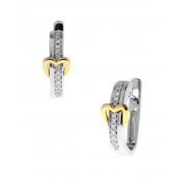 ARETES DE ORO BICOLOR CON DIAMANTES 14899WWD4EV - Envío Gratuito