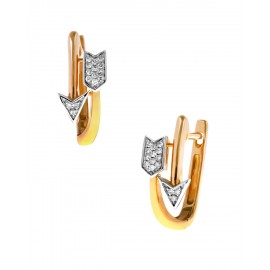 ARETES DE ORO ROSA CON DIAMANTES 14460W-WD4RV - Envío Gratuito