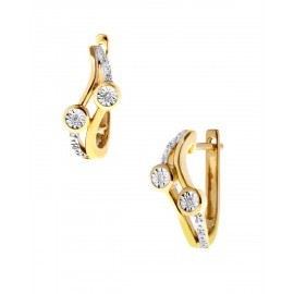 ARETES DE ORO AMARILLO CON DIAMANTES 17321WWD4YV - Envío Gratuito