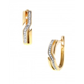 ARETES DE ORO AMARILLO CON DIAMANTES 15767W-WD4YV - Envío Gratuito