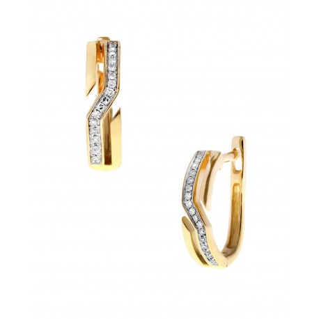 ARETES DE ORO AMARILLO CON DIAMANTES 15767W-WD4YV - Envío Gratuito