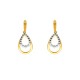 ARETES DE ORO BICOLOR CON ZIRCONIAS CA057A-YW - Envío Gratuito