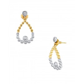 ARETES DE ORO AMARILLO CON PLATINADO CON ZIRCONIAS 01.CA066.04.14 - Envío Gratuito